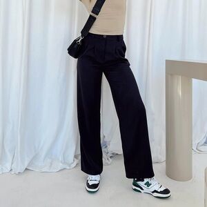 Princess Polly Black Wide-Leg Pants